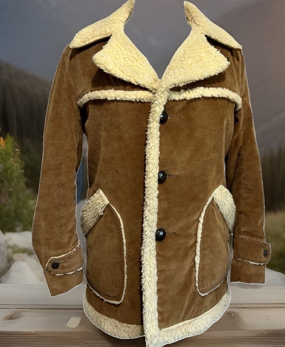 McGregor Corduroy Sherpa Rancher Coat Vtg 70s Western Americana Women's 16
